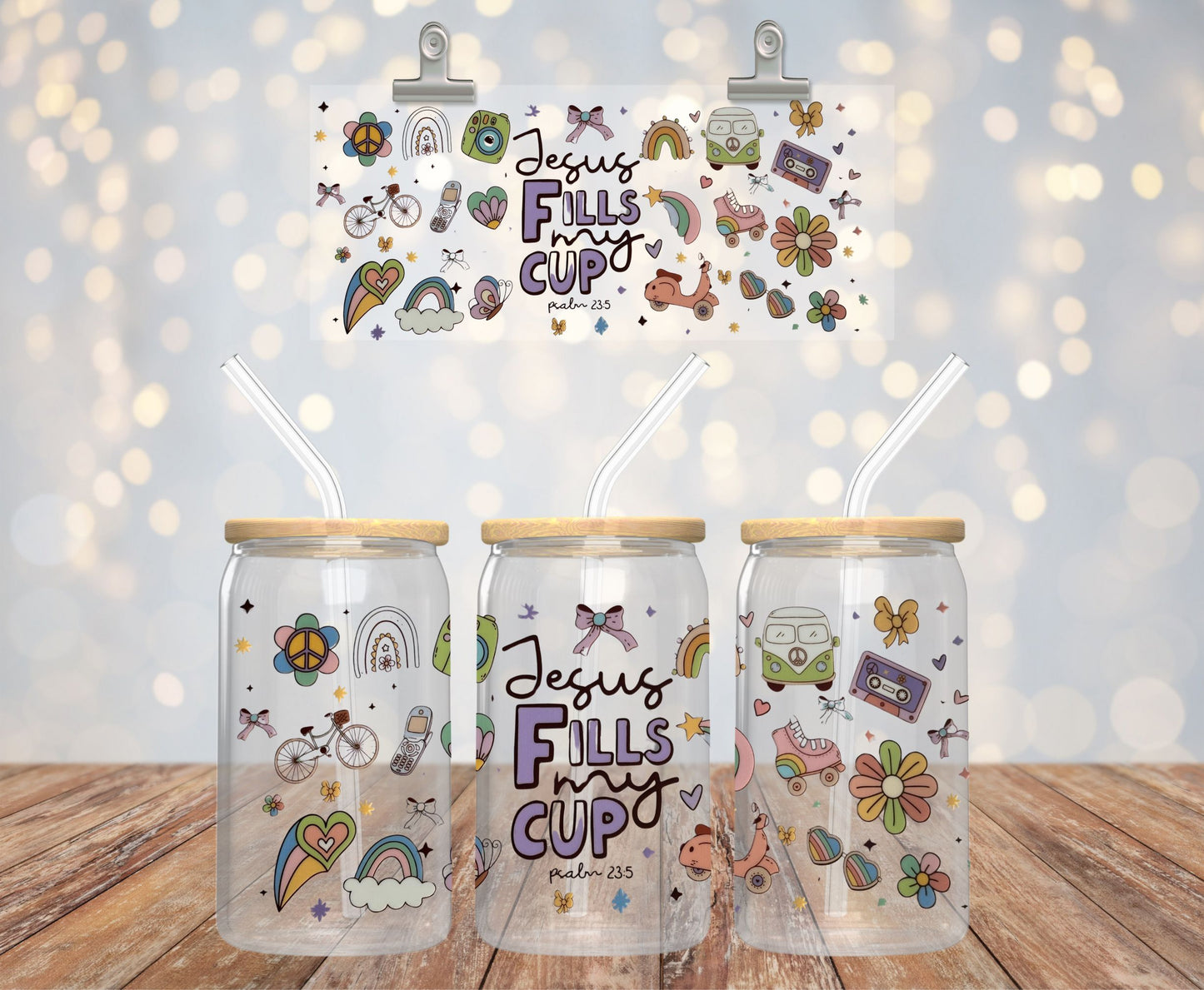 Jesus Fills My Cup Glass Cup