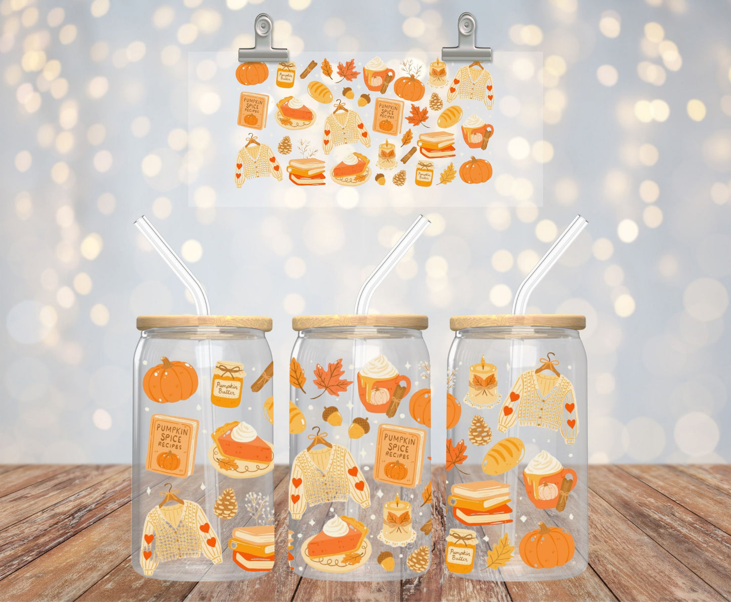 Pumpkin Spice Glass Cup