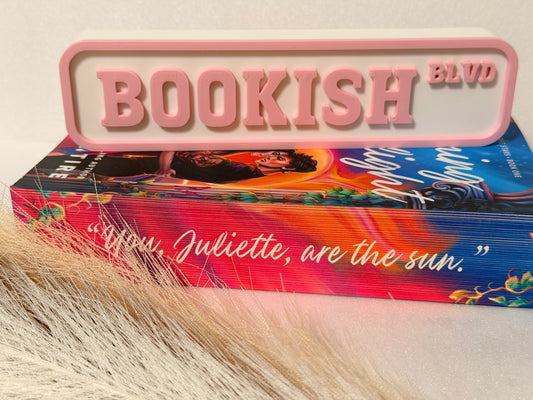 Bookish Blvd 3D Printed Bookshelf Sign