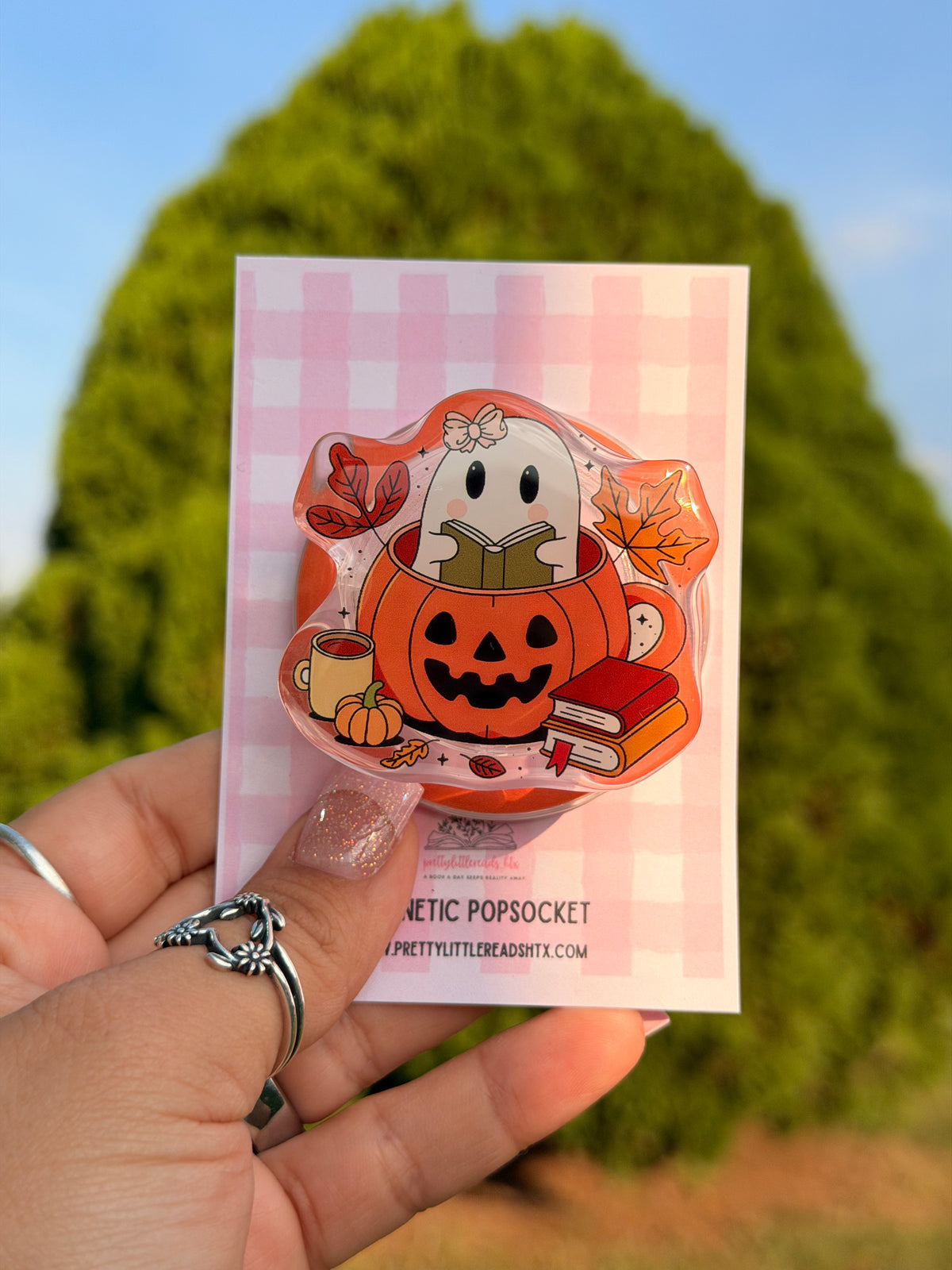 Pumpkin Ghost Magnetic Popsocket