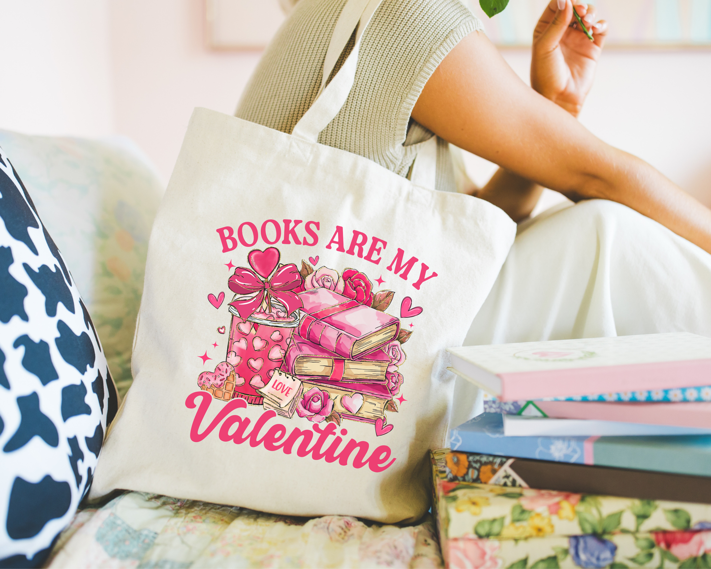Books are my valentine Tote