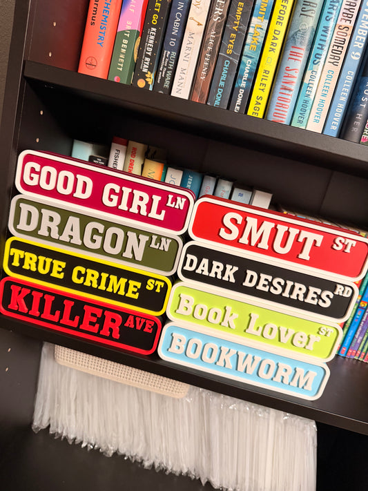 Good Girl Ln 3D Printed Bookshelf Sign