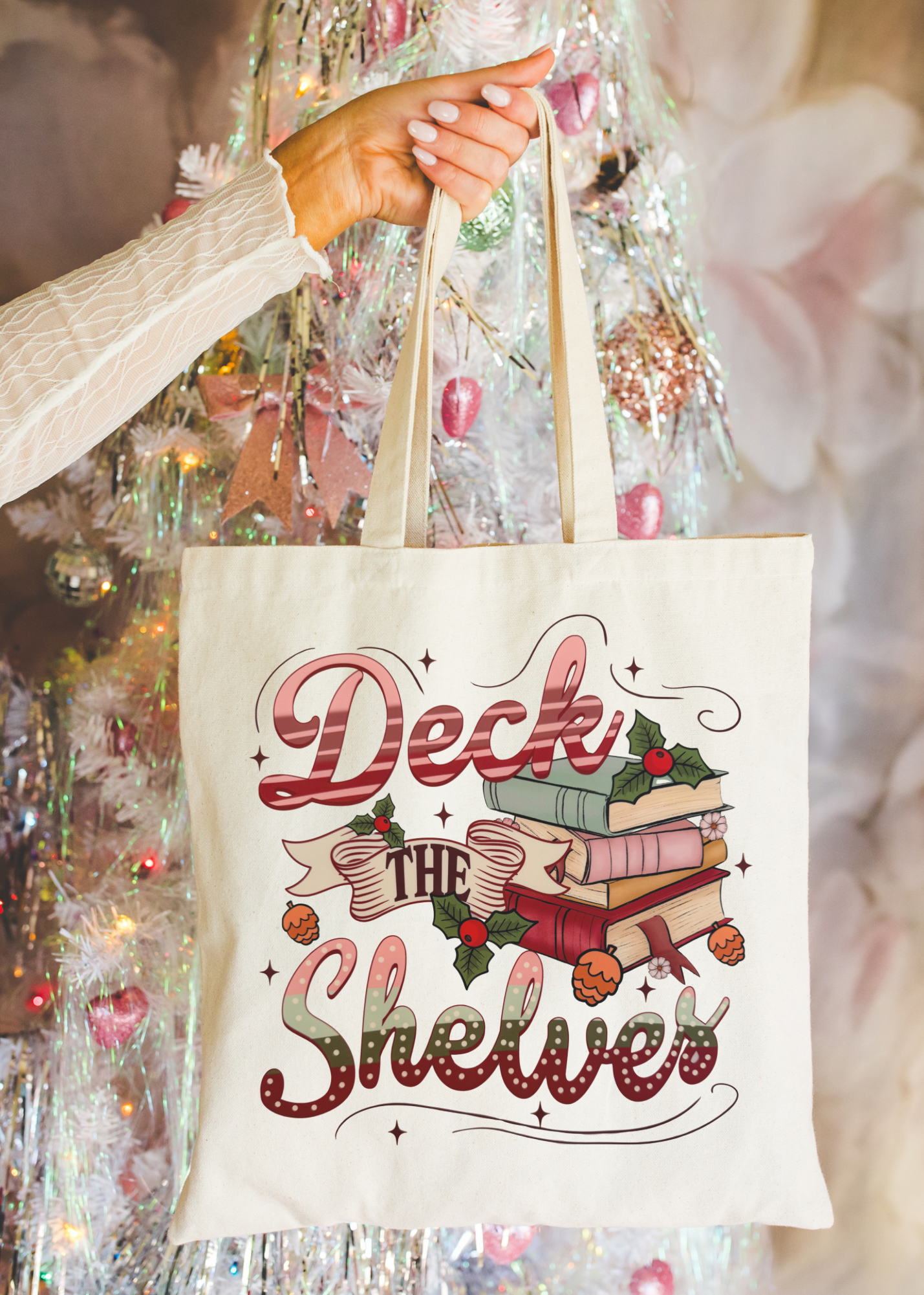 Deck the Shelves Tote Bag