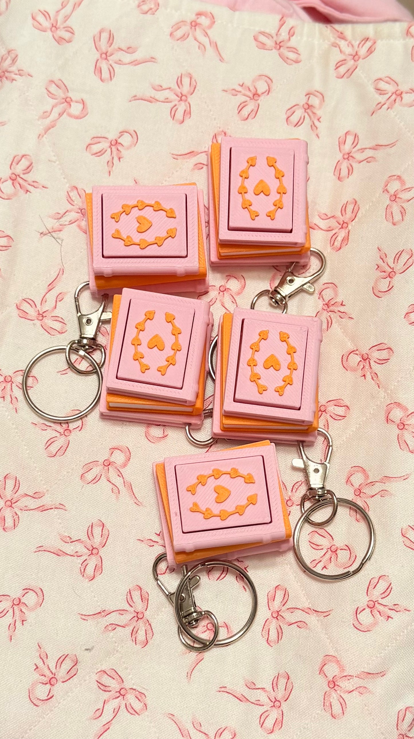 Heart Book Fidget Clicker Pink and Orange