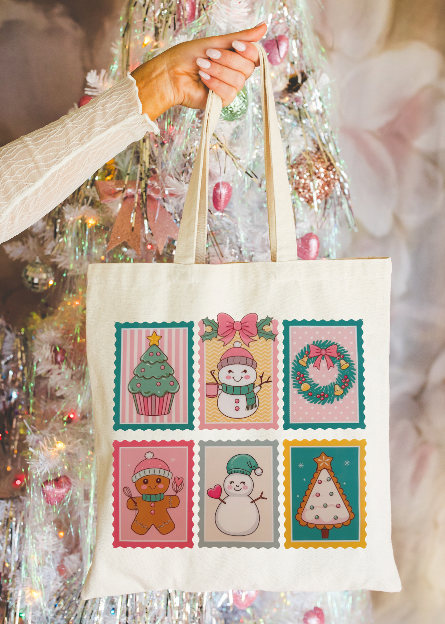 Holiday Stamps Tote Bag