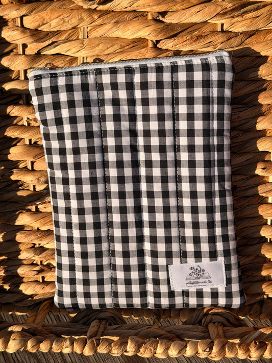 Black Gingham Kindle Sleeve