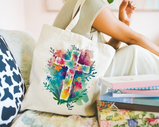 Cross Watercolor Tote