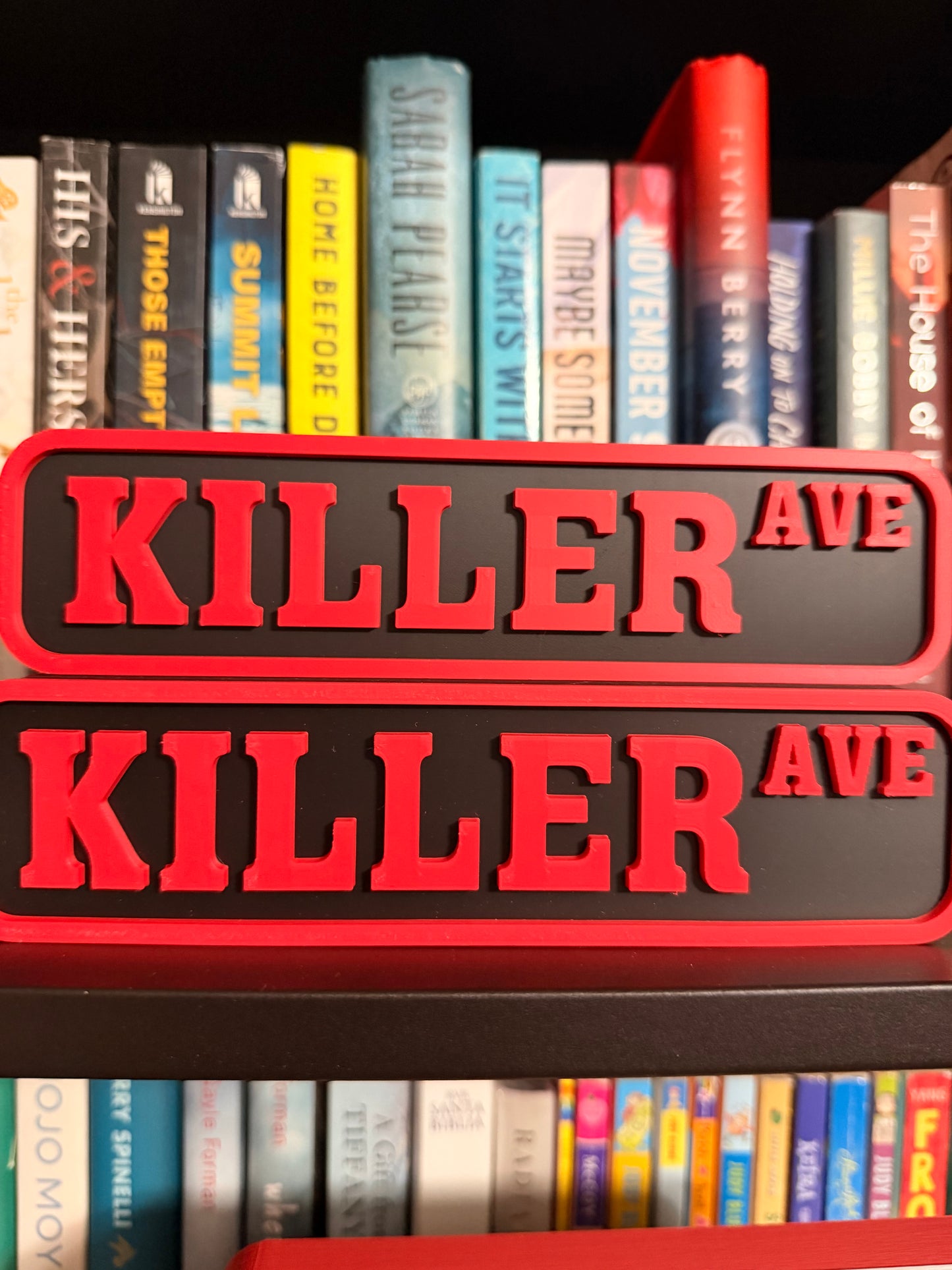 Killer Ave 3D Printed Bookshelf Sign
