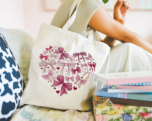 Bows in Heart Tote