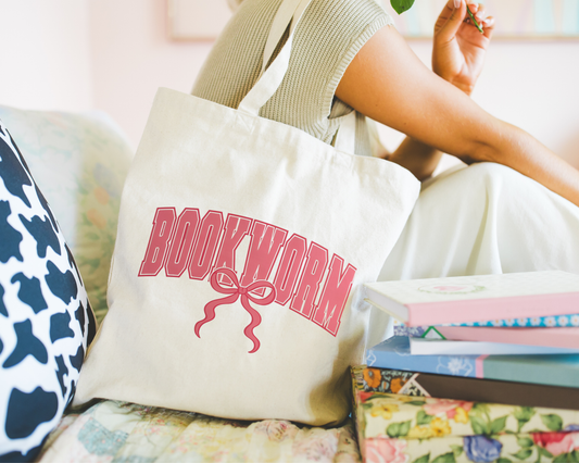 Girly Bookworm Tote Bag