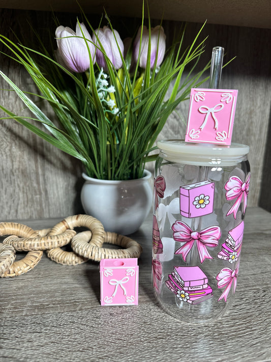 Pink Book - White Border Straw Topper