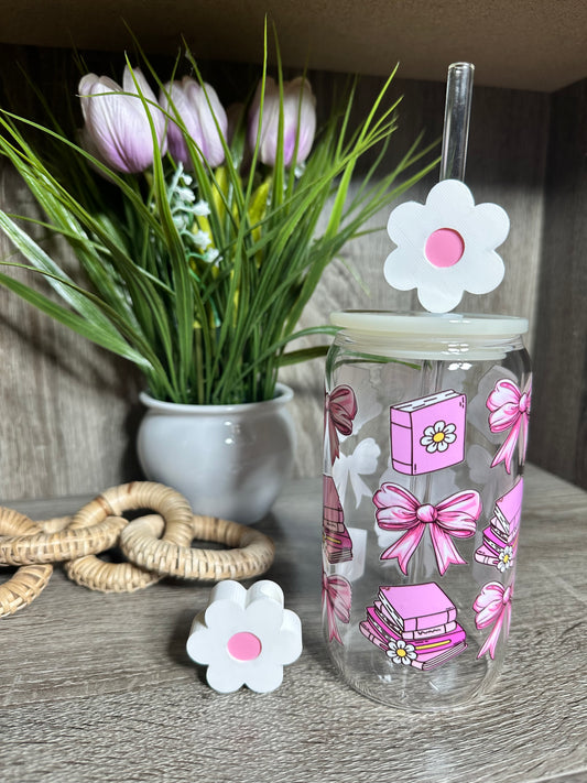 White Daisy Straw Topper