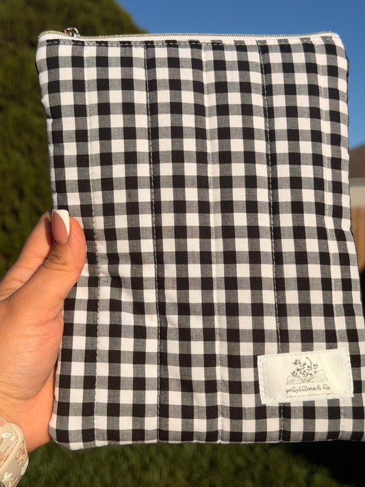 Black Gingham Kindle Sleeve