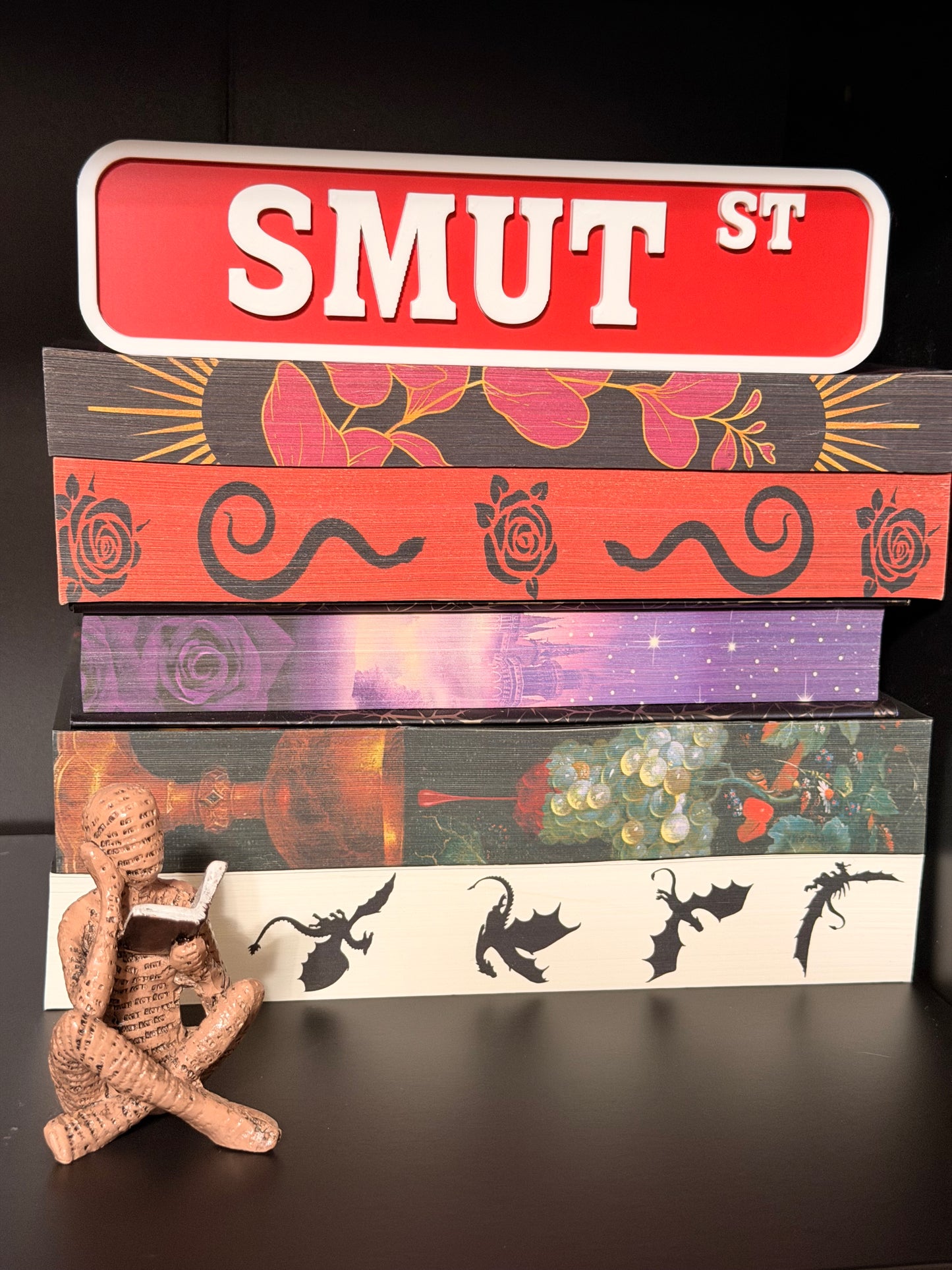 Smut St 3D Printed Bookshelf Sign