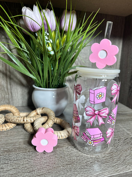 Pink Daisy Straw Topper