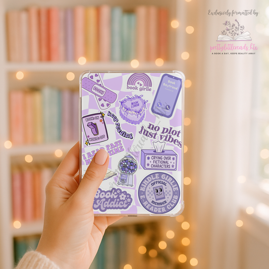 Purple Book Girly Kindle Insert