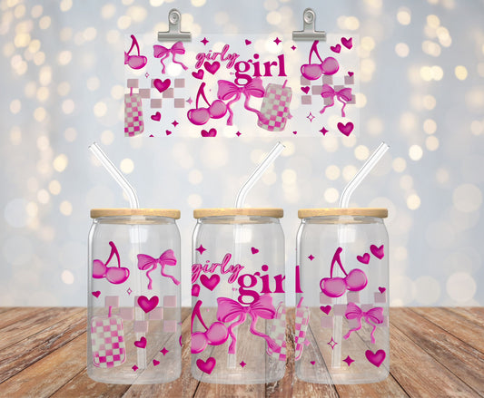 Girly Girl Glass Cup