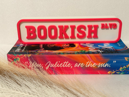 Bookish Blvd 3D Printed Bookshelf Sign