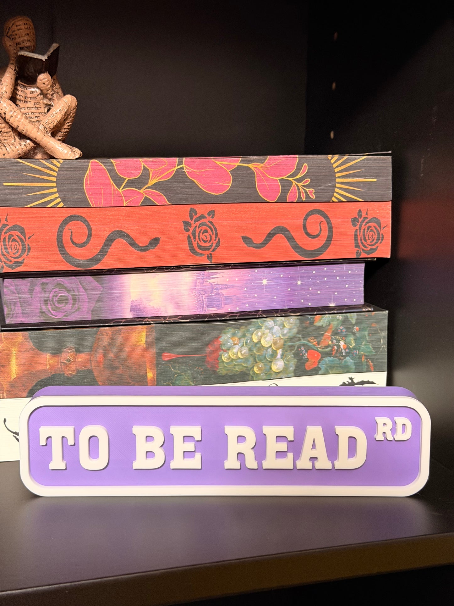 To Be Read Rd 3D Printed Bookshelf Sign