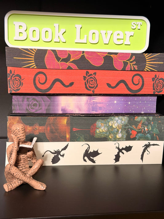 Book Lover St 3D Printed Bookshelf Sign