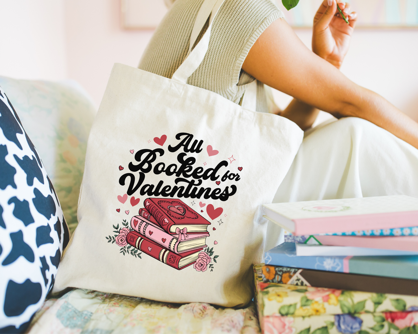 All Booked For Valentines Tote