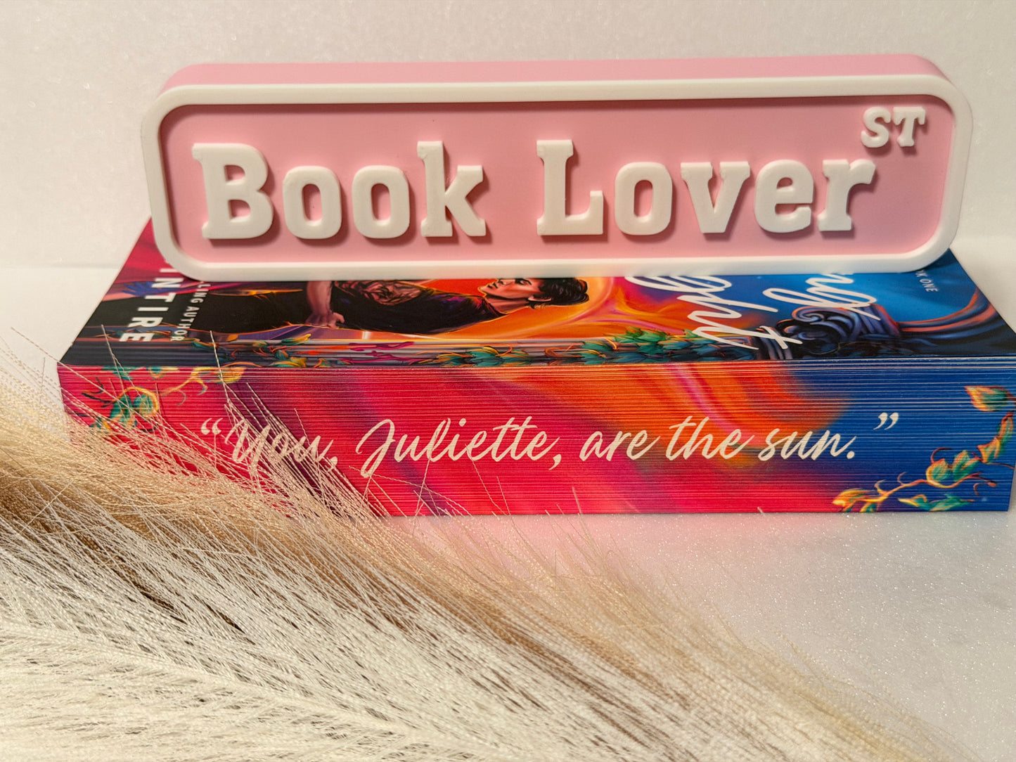 Book Lover St 3D Printed Bookshelf Sign