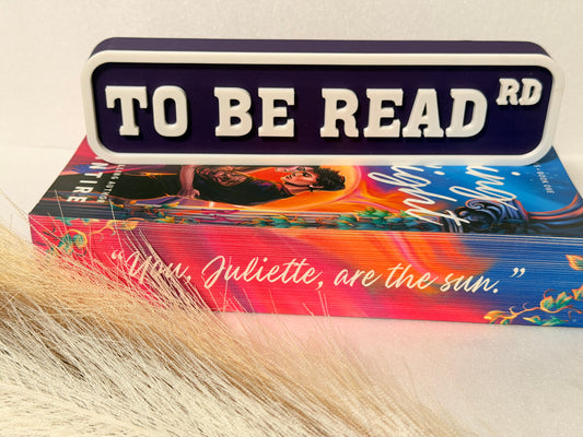 To Be Read Rd 3D Printed Bookshelf Sign
