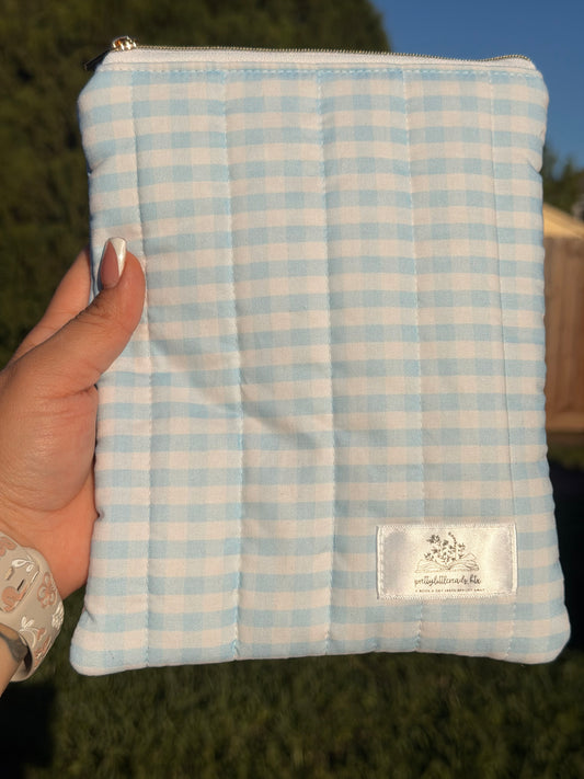 Baby Blue Gingham Kindle Sleeve