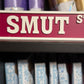 Smut 3D Printed Bookshelf Sign