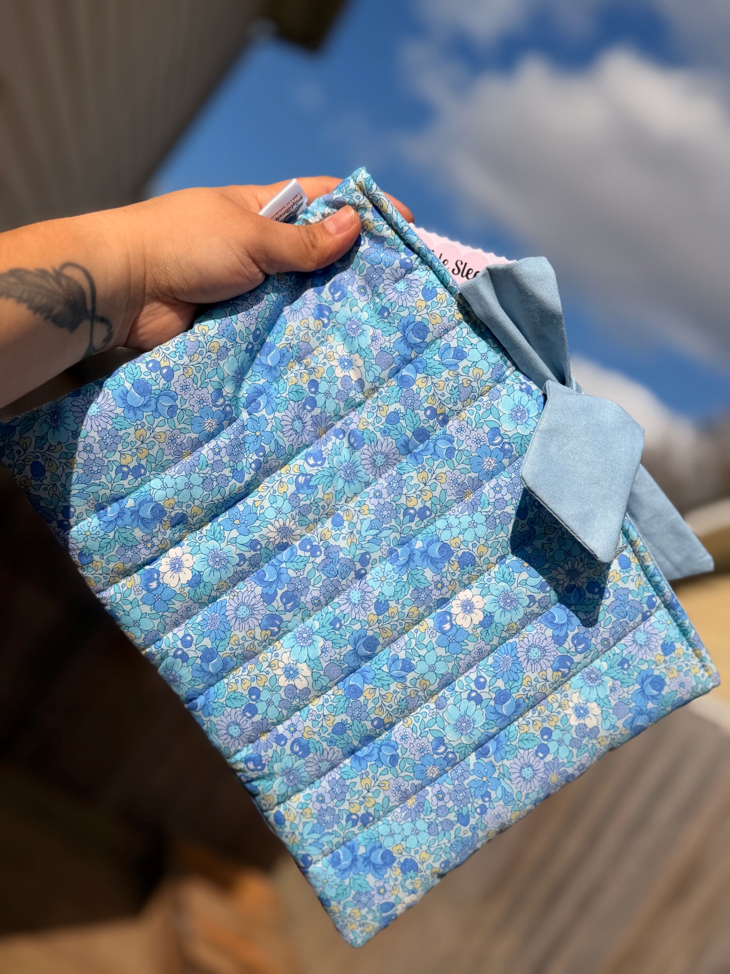 Blue Floral Book/Bible Sleeve