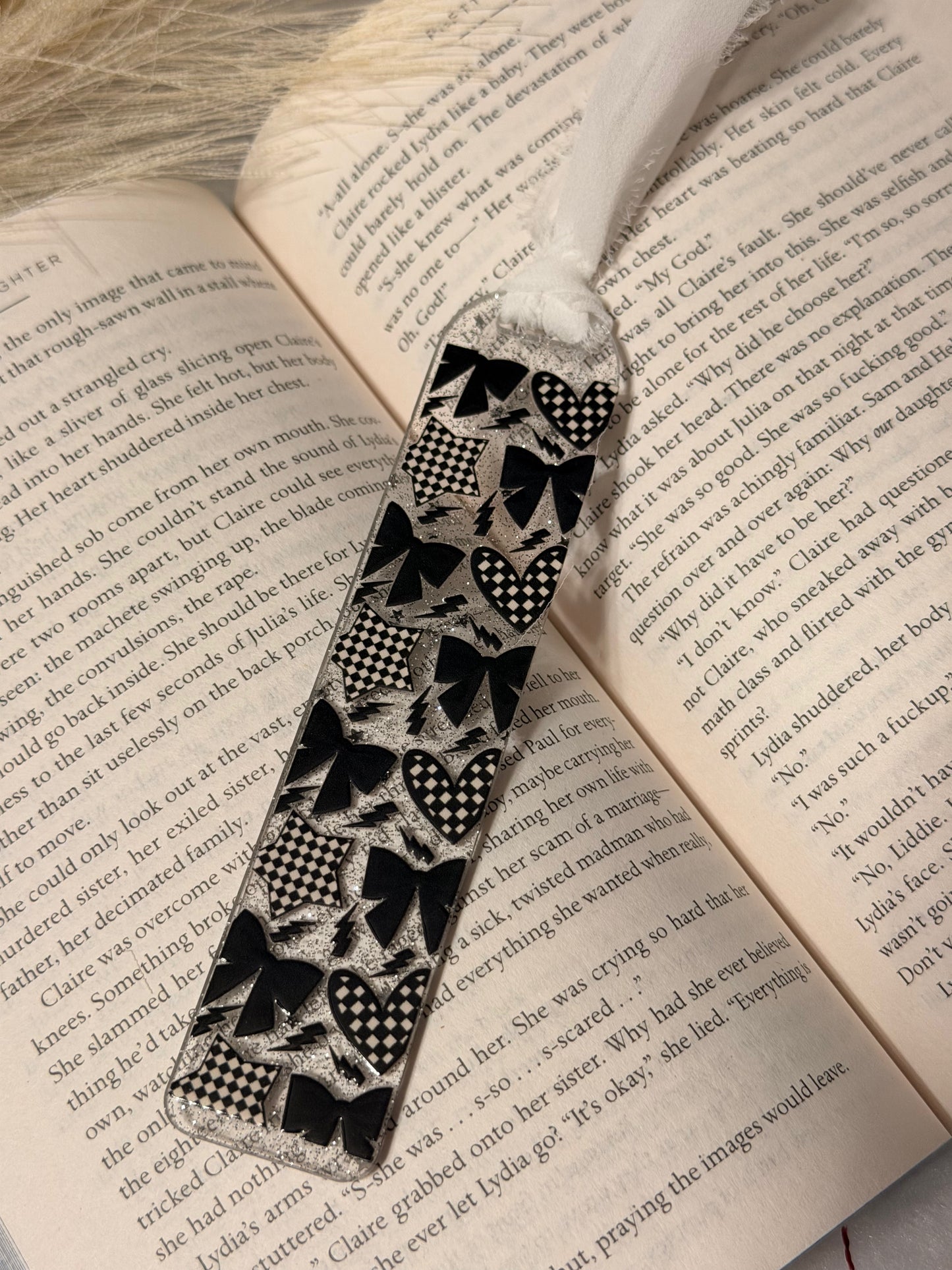 Black Checkered Bookmark