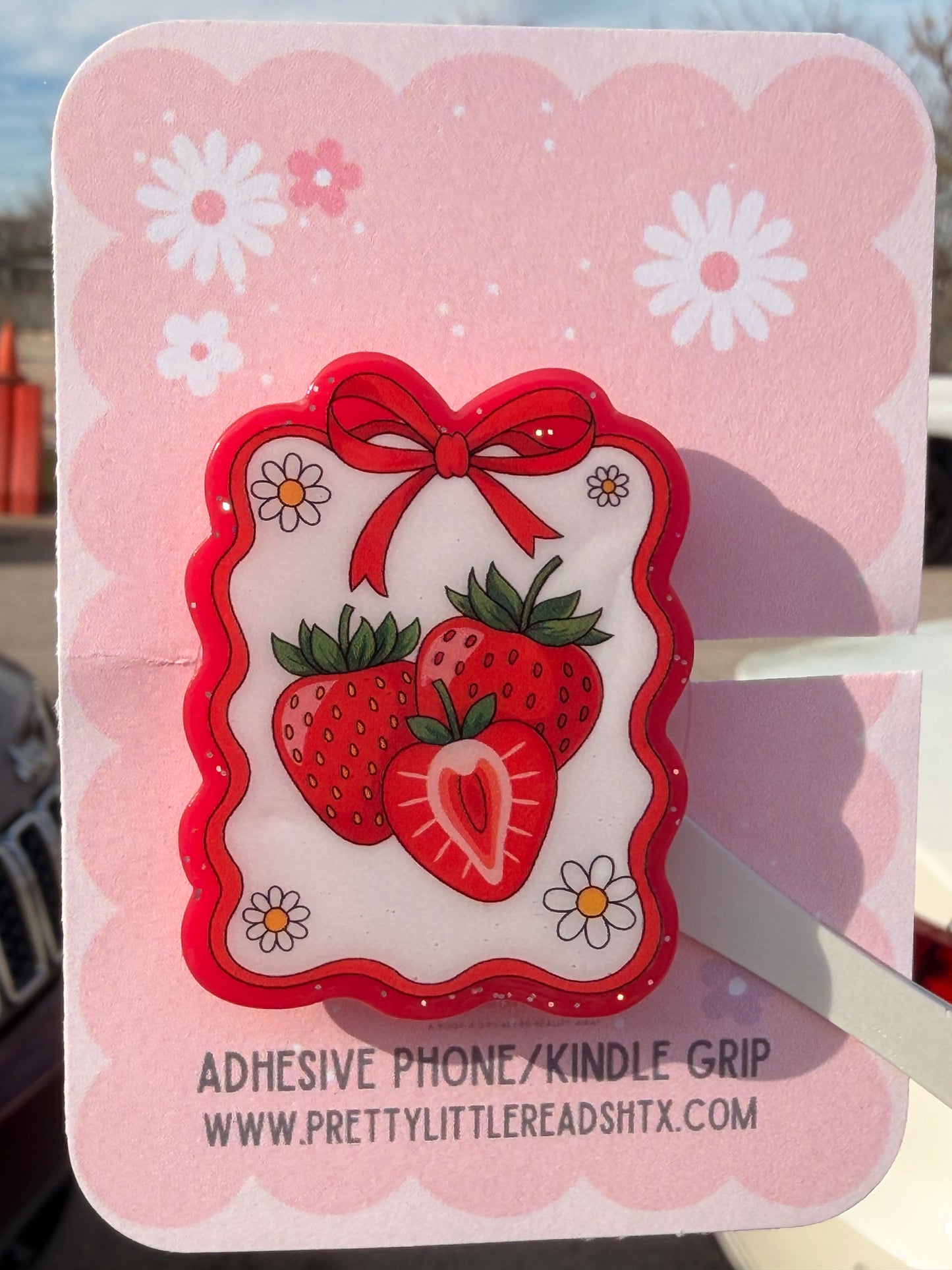 Coquette Strawberry E-Reader/Phone Grip