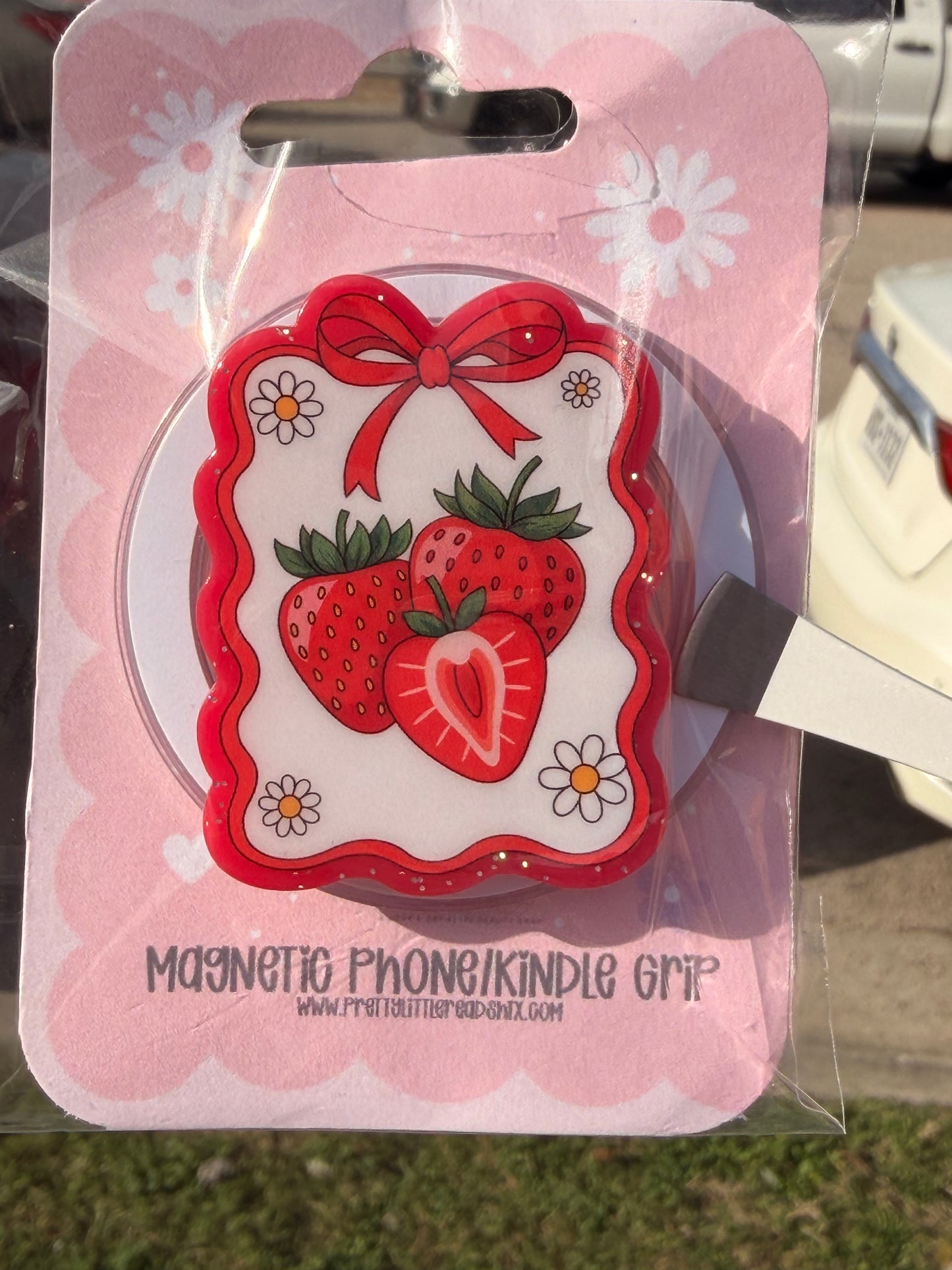 Coquette Strawberry E-Reader/Phone Grip