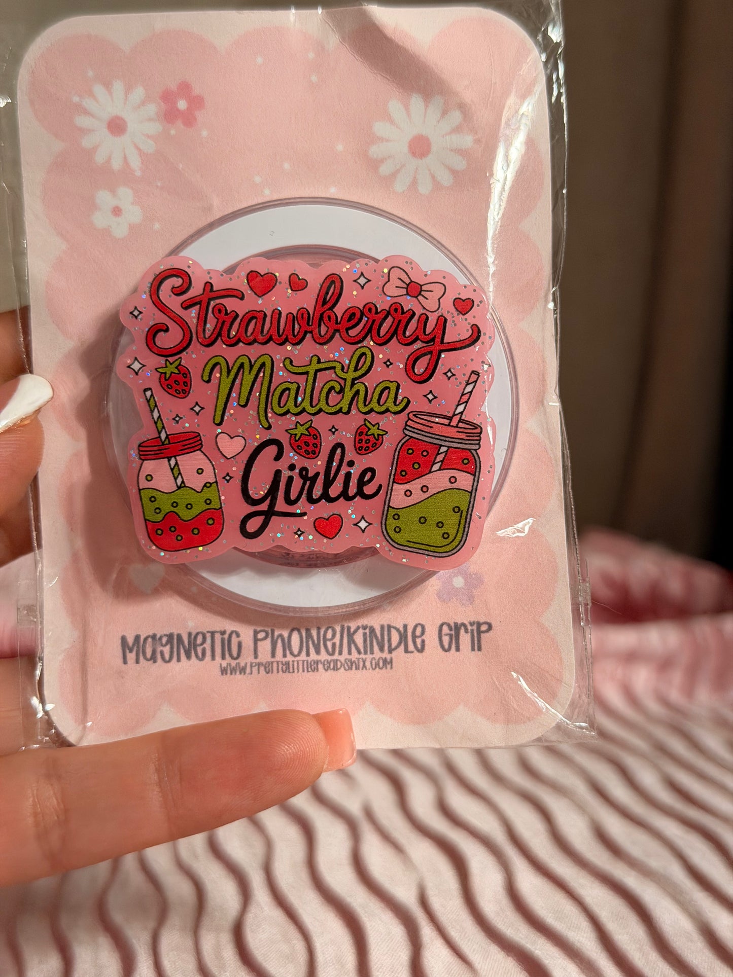 Strawberry Matcha Girlie E-Reader/Phone Grip