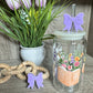 Purple Bow Straw Topper