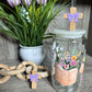 Brown Cross - Purple Bow Straw Topper