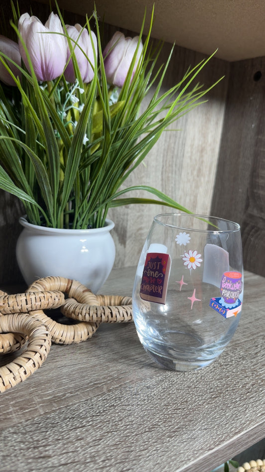 Bookworm Paradise Wine Glass Cup