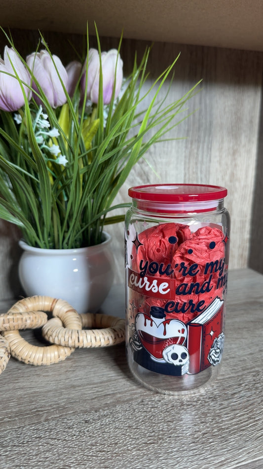You’re My Curse and My Cure Glass Cup