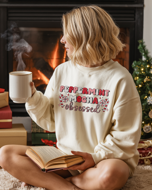 Peppermint Mocha Obsessed Sand Sweatshirt