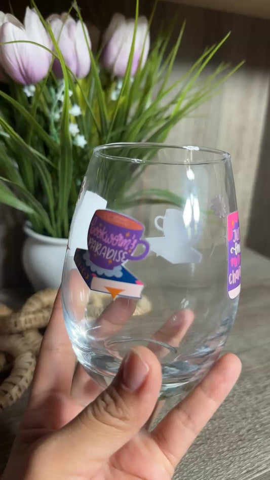 Bookworm Paradise Wine Glass Cup